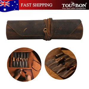 TOURBON Leather Carving Tool Organizer Holster Roll up for Worshop Knives Pouch - Picture 1 of 24