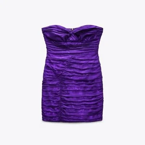 Vestido púrpura drapeado Zara talla M - Imagen 1 de 5
