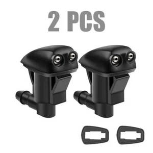 2x Car Front Windshield Water Spray Wiper Nozzle Accessories Universal Dual Hole - Picture 1 of 10