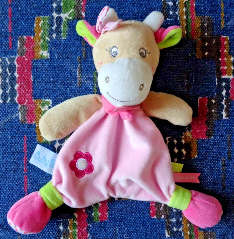 SP /  DOUDOU PLAT BABY NAT VACHE ROSE COQUILLETTES LES CRAQUANTES KOM 9 - Photo 1/1