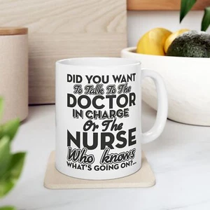 Divertida taza de cerámica de enfermera - taza de café de humor médico, regalo de agradecimiento de enfermera - Imagen 1 de 18