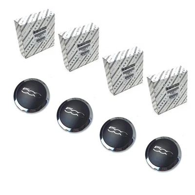 4x Original Fiat Nabendeckel Felgendeckel Radkappe Ø 55 mm 500 500C 51884863  - Image 1 of 4