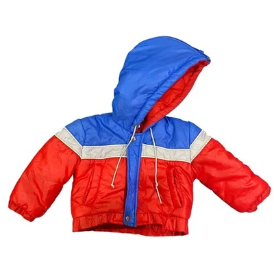 VIntage Sears Baby Hooded Puffer jacket Size Small 12m 70's 80's  Foto 1 de 4