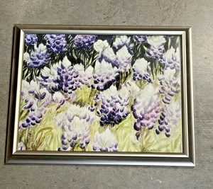 Texas Blue Bonnets dipinto acquerello originale artista Lilo Cardarelli 16" x 20" - Foto 1 di 9