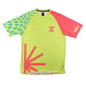 Pedal Mafia Jersey Mens M Green Pink Tour de Zwift 2023 Graphic Cycling Shirt - Picture 1 of 12
