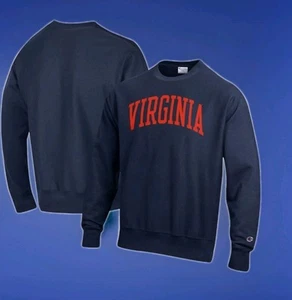 Champion Navy Virginia Cavaliers Basic Arch Reverse Weave Sweatshirt für Herren neu mit Etikett - Bild 1 von 5