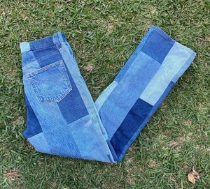 Pantalones de mezclilla rectos de tiro alto con retazos reciclados Reformation talla 26 para mujer’s - Imagen 1 de 12
