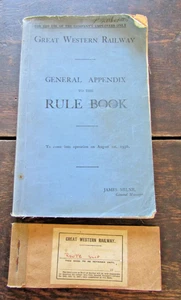 G W R General Appendix to the Rule Book, August 1936 plus GWR Works Slip Book - Picture 1 of 3