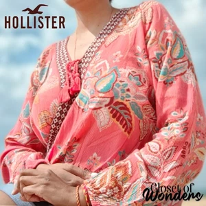 Hollister Boho Long Sleeve Wrap Blouse - Picture 1 of 6