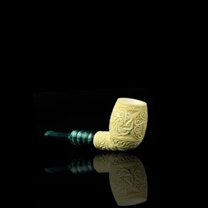 Ornate Devil Anse PIPE By H Ege BLOCK MEERSCHAUM-NEW-HAND CARVED W Case#1674 - Picture 1 of 10