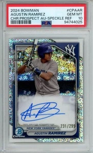 2024 Bowman 1st auto Speckle Refractor /299 #CPA-AR Agustin Ramirez PSA 10 - Picture 1 of 3