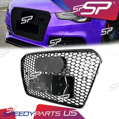 RS5 Style For 2013-2016 AUDI A5 S5 B8.5 Front Bumper Black Mesh Grill Grille Foto 1 de 4