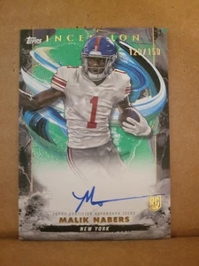 Fútbol americano Topps Inception 2024 Malik Nabers novato automático/150 Giants sin precio base - Imagen 1 de 2