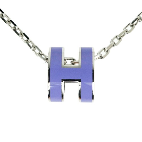 HERMÈS Collana Meito Hermes Pop Ash Mini Ciondolo H Viola Viola Colore Argento Accessori