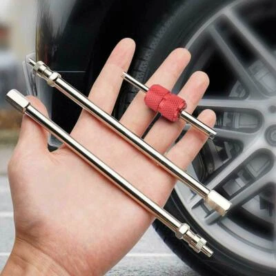 For Car RV Truck SUV ATV Straight Metal Dual Wheel Valve Stem Extension Adapter - Image 1 of 4