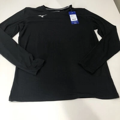 Mizuno Negro Juvenil Compresión Diamante Manga Larga Crew Grande Foto 1 de 2