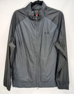 Oakley Black Gray Hydro Free Windbreaker Polyester Jacket Men's Size Large - Picture 1 of 6