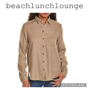 beach lunch lounge women Kimberly long sleeve Shirt khaki size L NWT - Picture 1 of 8
