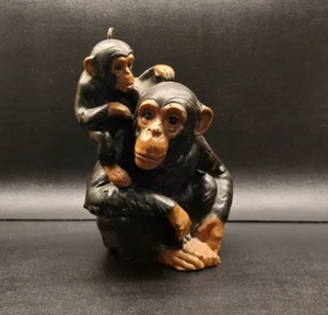 Vintage Momma Baby Monkey On Back 6.5" Candle - Picture 1 of 7