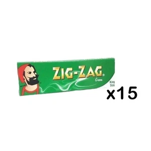 15 x Genuine Zig Zag Green King Size Smoking Rolling Paper - Picture 1 of 6
