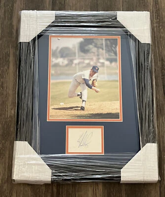 NOLAN RYAN SIGNED AUTOGRAPHED FRAMED & MATTED CUT SIGNATURE W/ 8X10 PHOTO JSA - Image 1 of 4