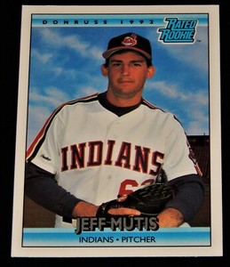Vintage Baseball Cards, 1992, MLB, DONRUSS, CLEVELAND, INDIANS, Jeff Mutis, #411
