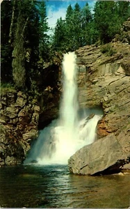 Vintage MT Glacier National Park Trick Falls Two Medicine Valley Postcard - Picture 1 of 4