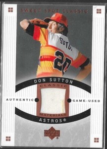 2005 05 UD Upper Deck Sweet Spot Classic Game JSY Jersey DON SUTTON GU Relic
