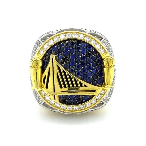 2017-18 Golden State Warriors Championship Ring Diamond & Sapphire NBA Authentic Cover
