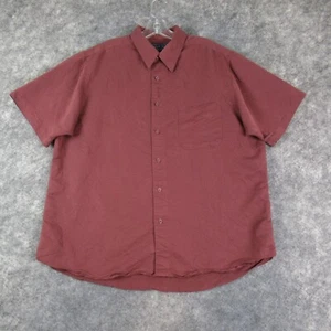 Andrew Fezza Shirt Mens Extra Large Red Brown Short Sleeve Button Up Casual - Picture 1 of 13