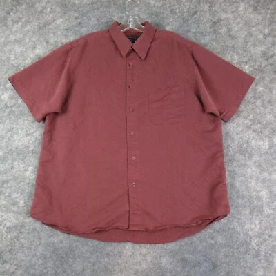 Andrew Fezza Shirt Mens Extra Large Red Brown Short Sleeve Button Up Casual - Image 1 of 4