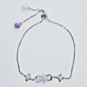 Briolett Amethyst Cubic Zirkonia Armband 925 Silber 585 Weißgold vergoldet - Bild 1 von 4