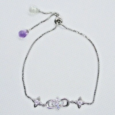 Briolett Amethyst Cubic Zirkonia Armband 925 Silber 585 Weißgold vergoldet - Bild 1 von 4