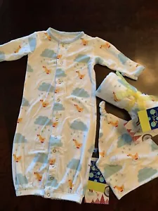 KicKee Pants NWT Convertible Gown Double Knot Hat & Blanket Duck 0-3 Months - Picture 1 of 3