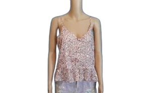 New LINI Cordelia Button Down Ruffle Tank Top Camisole Style Large Ivory C88 - Picture 1 of 8