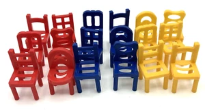 Sillas Fundex Apilables Construcción Niños Juego Piezas Rojo Amarillo Azul 18 Sillas - Imagen 1 de 5
