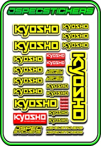 KYOSHO RC RACING CUSTOM STICKERS A5 MINI Z 1/8 BUGGY CAR 1/10 DRONE YELLOW B - Picture 1 of 9