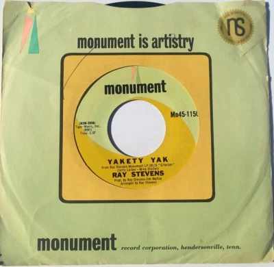 RAY STEVENS - Along Came Jones / Yakety Yak / 45rpm 1969 Monument Records 1150 - Image 1 of 4