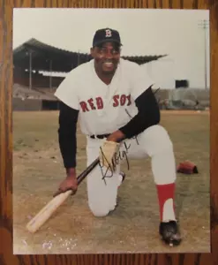 VINTAGE GEORGE SCOTT AUTO SIGNED 8 x 10 COLOR PHOTO BOSTON RED SOX - Picture 1 of 2