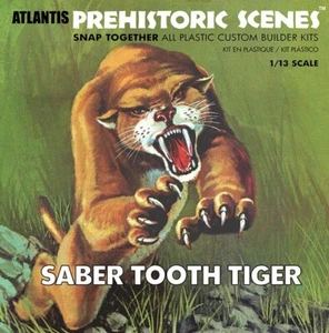 PREHISTORIC SCENES SABRE TOOTH TIGER BY ATLANTIS MIN IN BOX A733 - Picture 1 of 3
