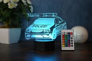 Personalisiertes LED-Nachtlicht "Polizei" – Perfektes Geschenk für Polizeifans - Bild 1 von 9
