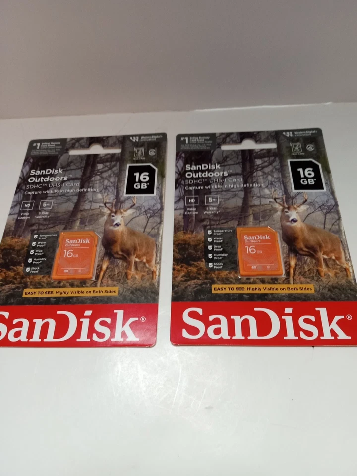 SanDisk 16GB Outdoors SDHC UHS-I Memory Cards (2) - Image 1 of 4