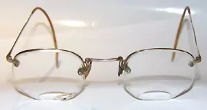¡GAFAS SEMI-SIN MONTURA ARTCRAFT VINTAGE! ¡LENTES 45mm! PATILLAS DE CABLE 1/10 12K GF - Imagen 1 de 13