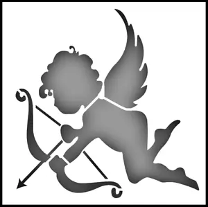 8"x8" Clear Plastic Stencil - Cupid (RG147) - Picture 1 of 2