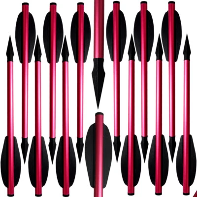 SOSOSHOOT Flecha de aluminio para ballesta de 6,3"" 12 piezas con cabezas anchas de caza