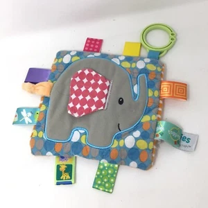 Mary Meyer Elephant Taggies Crinkle Me Clip 6" Squeaker Baby Toy Orange Stripes - Picture 1 of 7