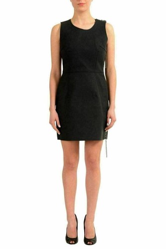 Abito da donna Maison Margiela 1 100% pelle nero senza maniche US M IT 42