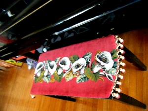 Victorian French Gorgeous Beadwork Needlepoint piano bench cover floral design - Picture 1 of 10