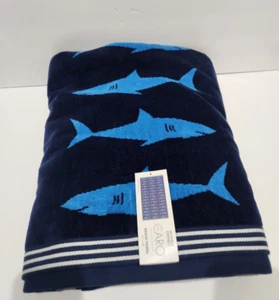 Caro Home Coastal Blue Shark Pool Strandtuch 36"x68" NEU! - Bild 1 von 5