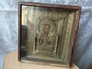 RAR Antique Icon Orthodox Russian Empire God Jesus 27х24 cm - Picture 1 of 12